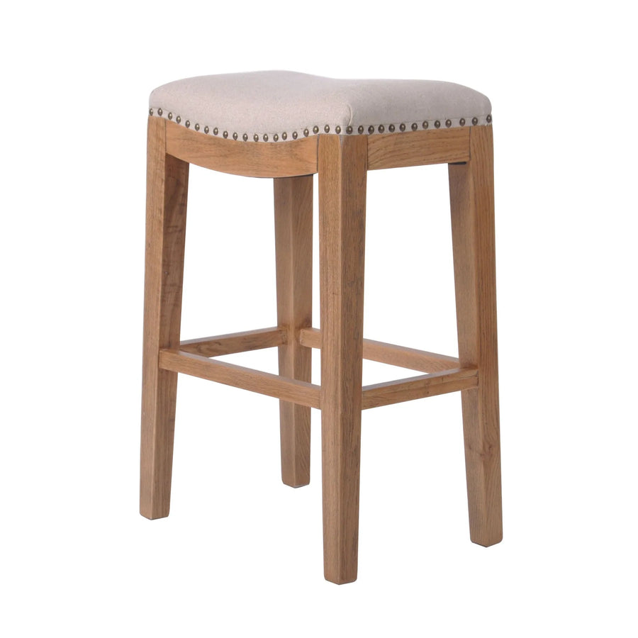 Stud Detail Counter Stool - Natural & Beige