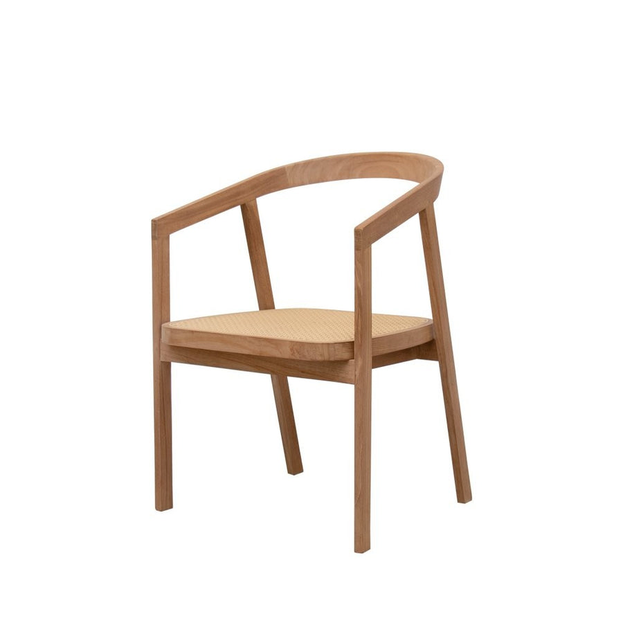 Teak & Polywicker Outdoor Dining Chair - Natural