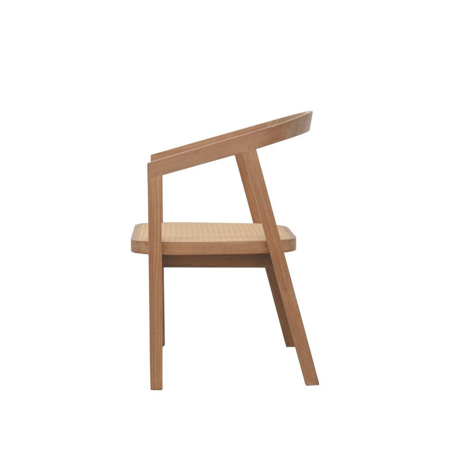 Teak & Polywicker Outdoor Dining Chair - Natural