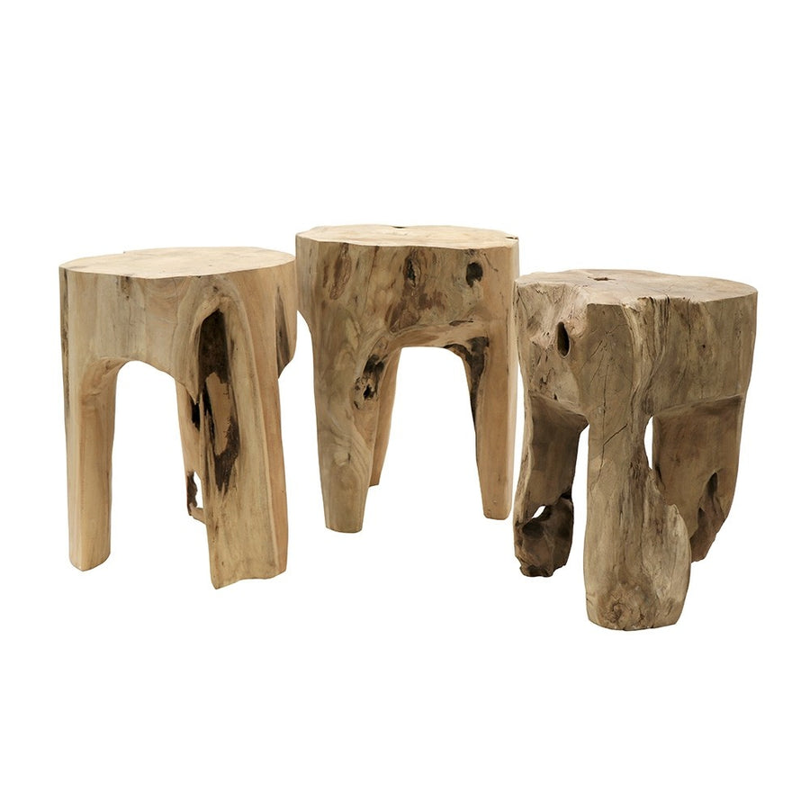Teak Tooth Side Table - Natural