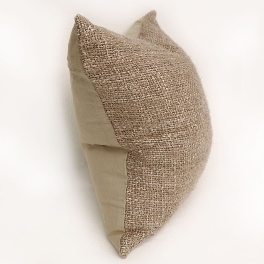 Textured Weave Cushion - Latte