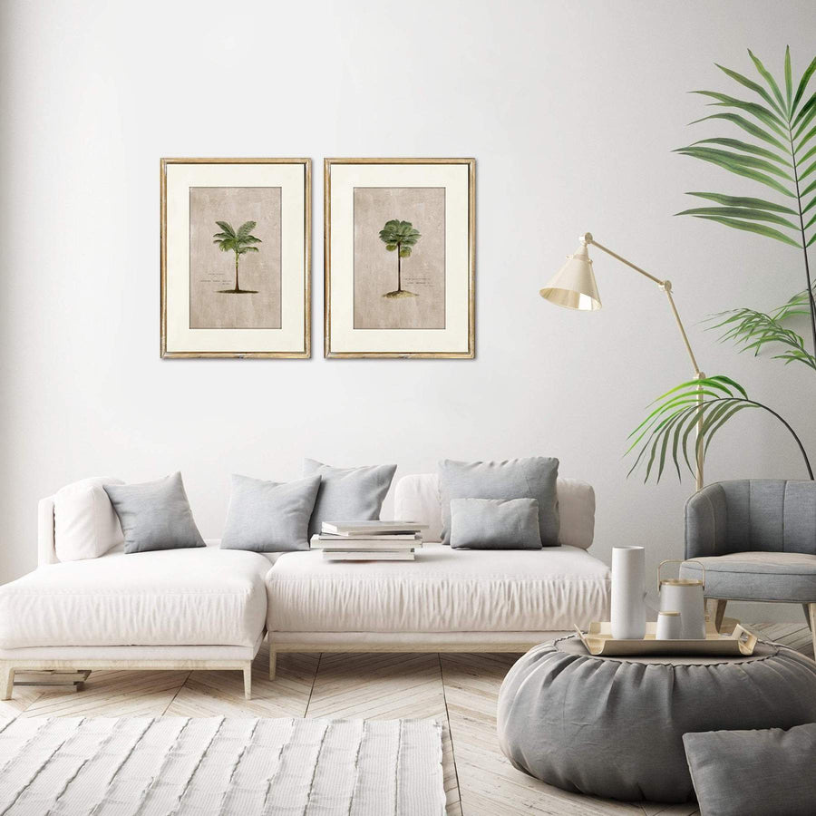 Timber Framed Palm Print Wall Art - Set of 2