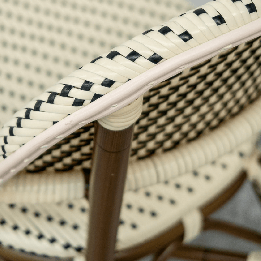Toulon Ivory & Black Wicker Dining Chair (Indoor & Outdoor)