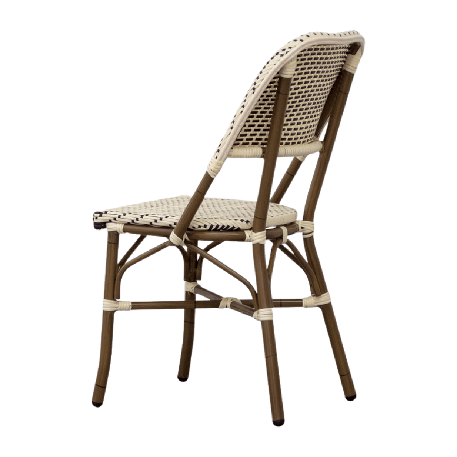 Toulon Ivory & Black Wicker Dining Chair (Indoor & Outdoor)