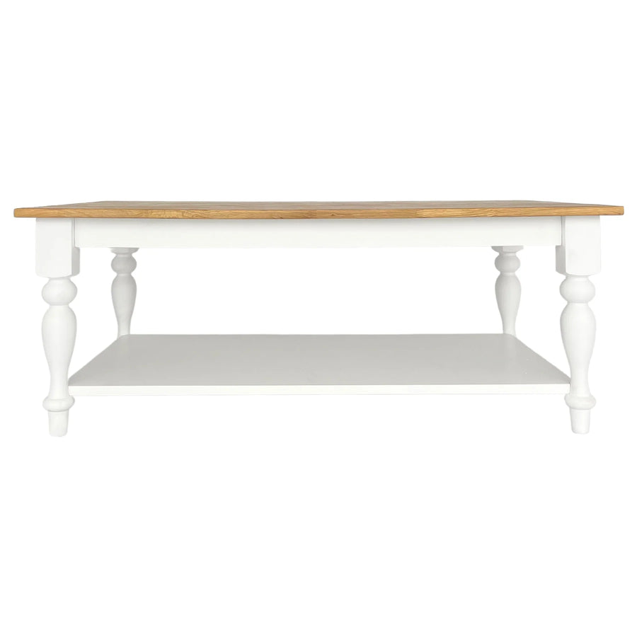 Traditional Natural Oak & White Coffee Table