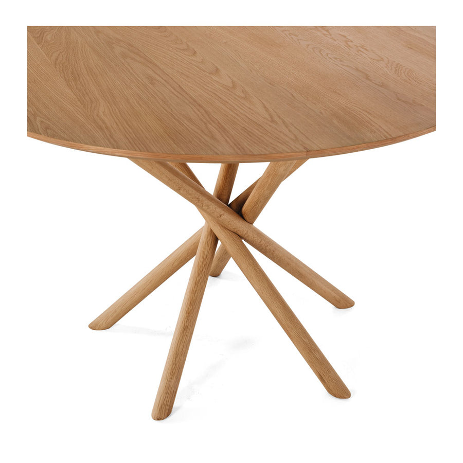 Twist Leg Oak Dining Table - Natural