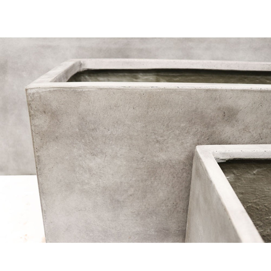Westhampton Rectangular Weathered Concrete Planter - Medium