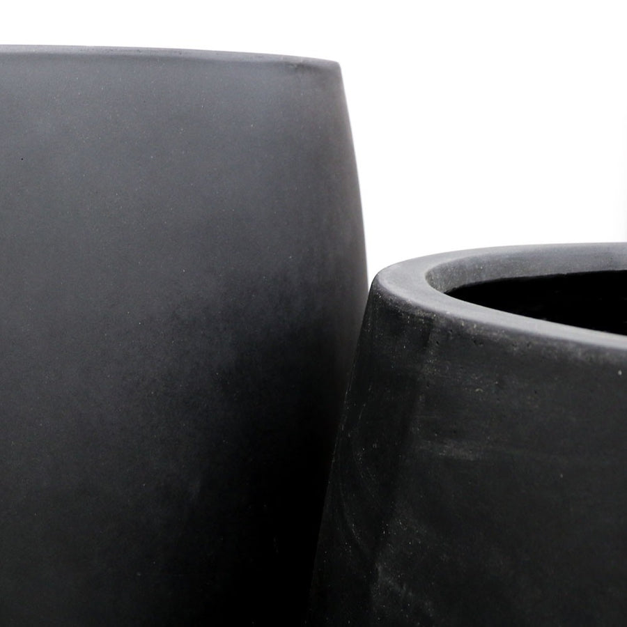 Westhampton Rounded Bowl Black Concrete Pot - Large