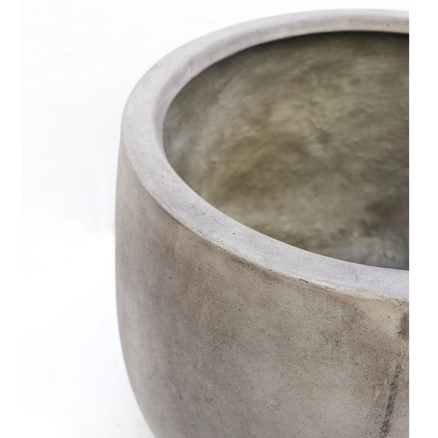 Westhampton Rounded Bowl Weathered Concrete Pot - Medium