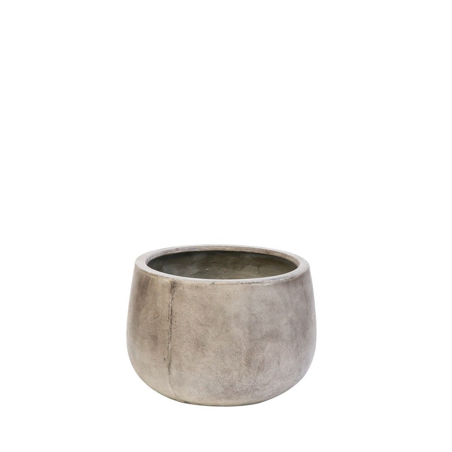 Westhampton Rounded Bowl Weathered Concrete Pot - Small