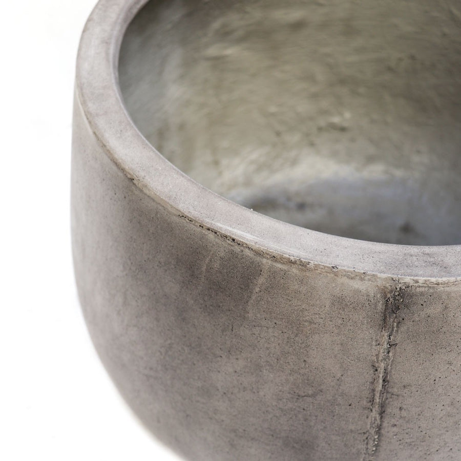 Westhampton Rounded Bowl Weathered Concrete Pot - Small