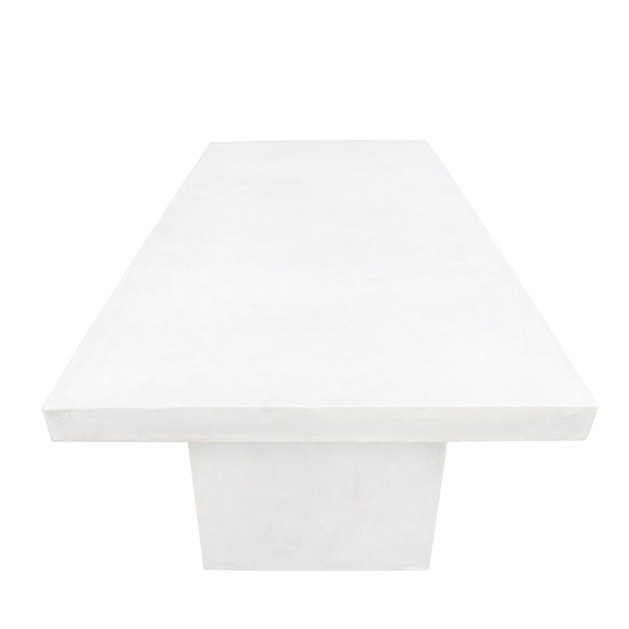 Sculptural White Concrete Outdoor Dining Table - 2.00 Metres