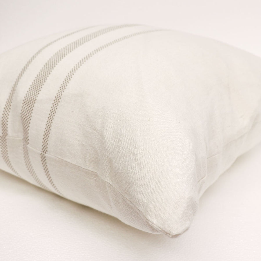 White Linen Dotted Stripe Cushion