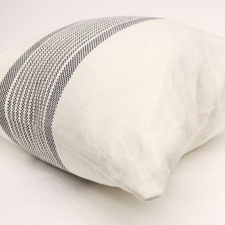 White Linen Soft Indigo Stripe Cushion