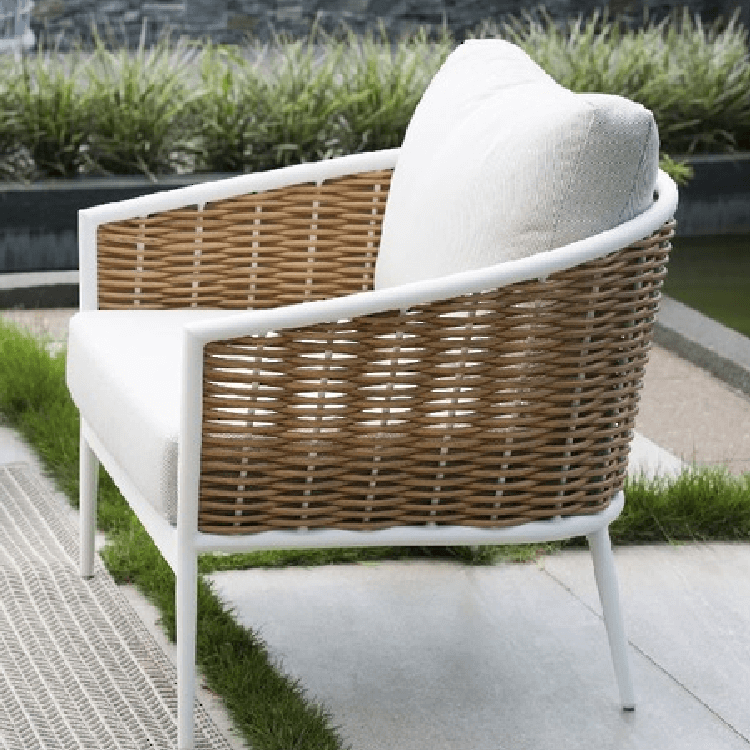 Wicker & Aluminum Outdoor Armchair