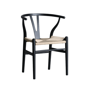 Wishbone Oak Dining Chair - Black & Natural