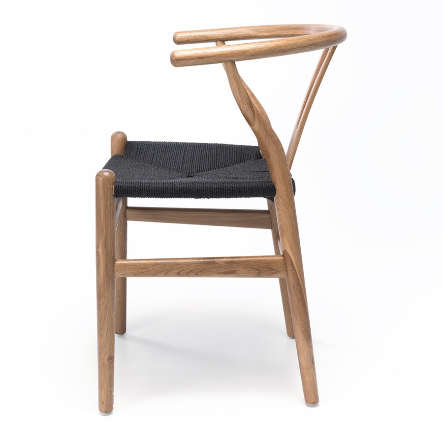 Wishbone Solid Oak Dining Chair - Natural & Black
