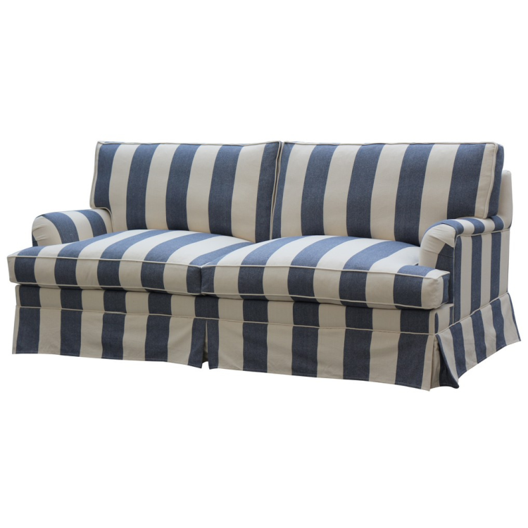 Hamptons Blue Striped Three Seater Couch