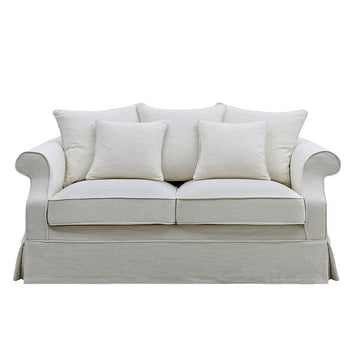 Hamptons Classic Ivory Two Seater Sofa Cover