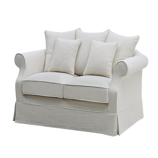Hamptons Classic Ivory Two Seater Sofa Cover