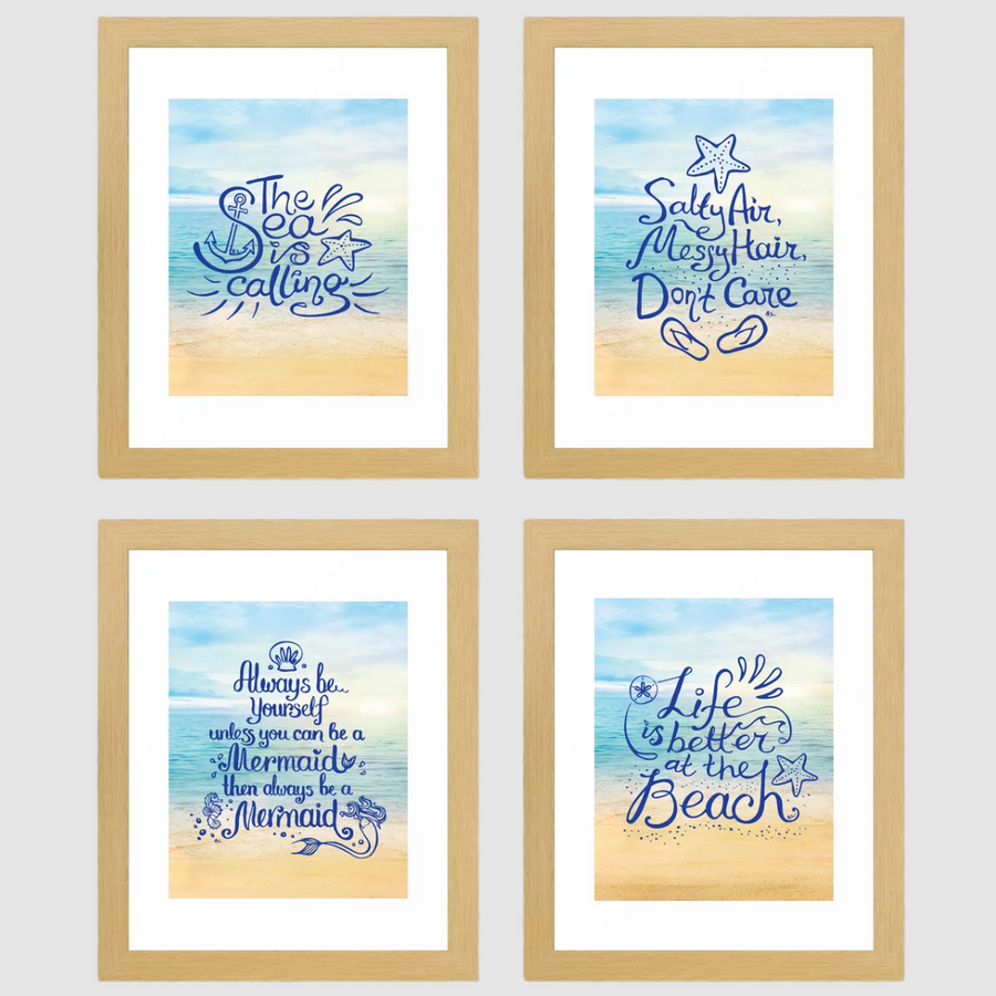 Unframed Beach Prints - Set of 4.