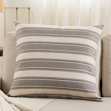 Grey Multi-Striped Cushion Cover