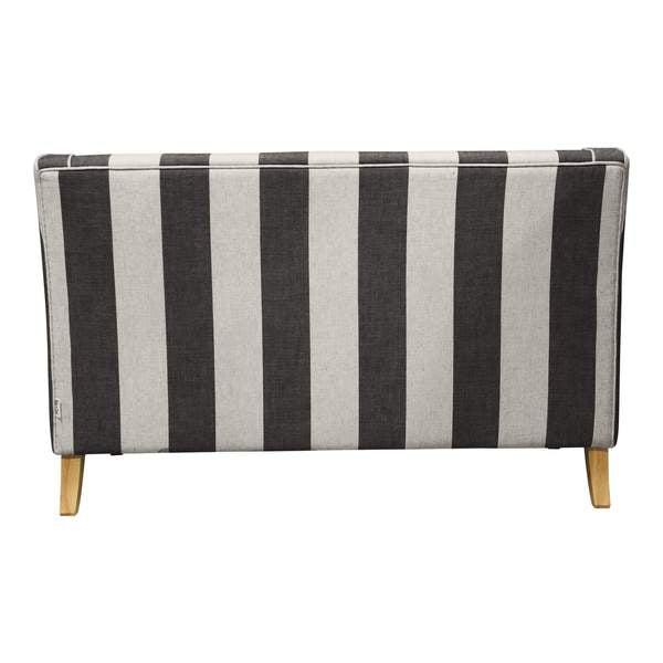 Hamptons Grey & Off-White Striped Two Seater Couch